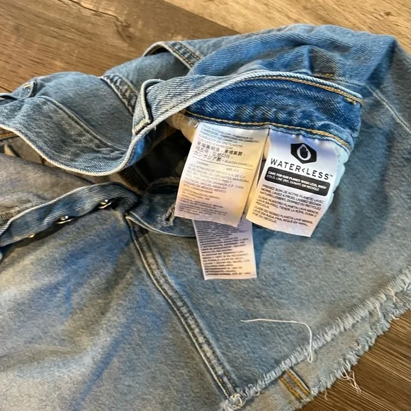 Levi’s Blue Denim Raw Hem Mini Skirt size 26 - Picture 5 of 6